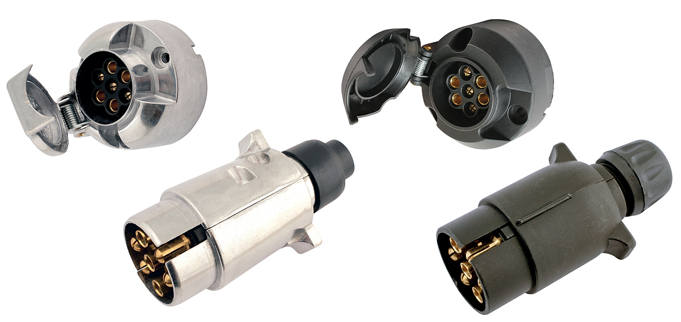 Replacement caravan and trailer 7-pin 12N plugs and sockets from Connect Workshop Consumables