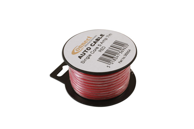 Laser Tools 36954 Red Single Core Auto Cable 9/0.30 7m